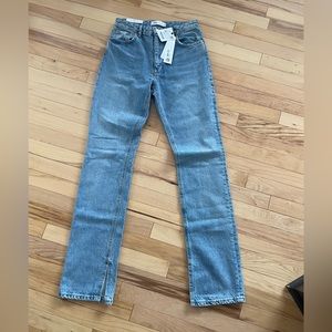 Zara Slim Fit Split Hem High Rise Jeans, Never Worn, Size 36/4